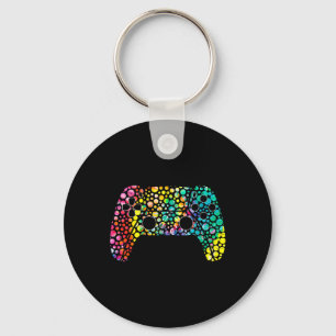 Dot Day Gamers Boy Game Controller Kleurrijke Polk Sleutelhanger