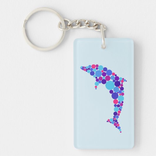 Dot Dolphin Colorfull Abstract Zee Dier Sleutelhanger (Voorkant)