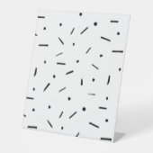 Dot, donkergrijs, steenkoolvoetteken reclamebord met voetstuk (Voorkant)