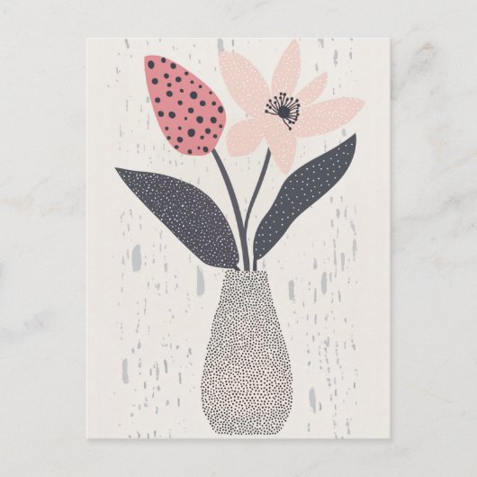 Dot dot bloem #003 briefkaart (Voorkant)