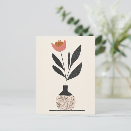 Dot dot bloem #013 briefkaart (Staand voorkant)