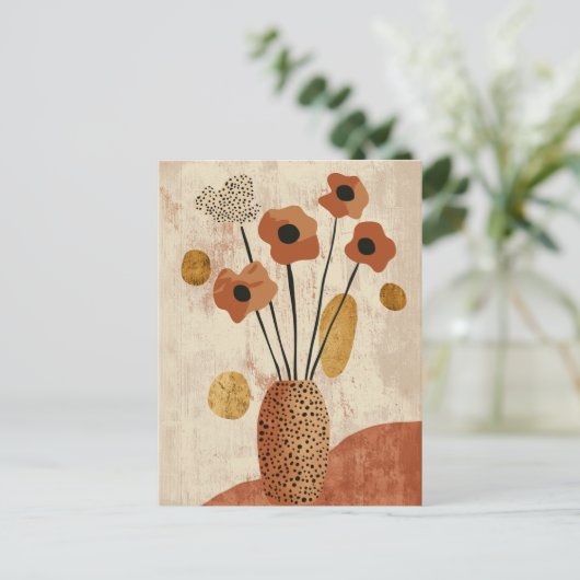 Dot dot bloem #024 briefkaart (Staand voorkant)