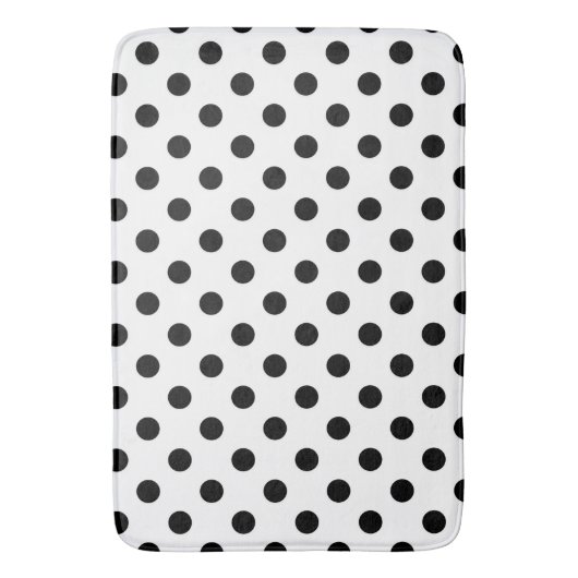 Dot Dot Dot Black & White Polka Badmat (Voorkant Verticaal)