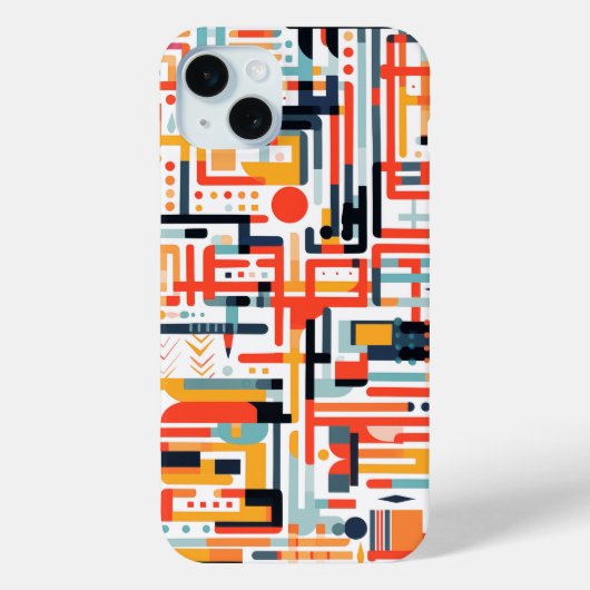 Dot en staafpatronen op wit Case-Mate iPhone case (Achterkant)