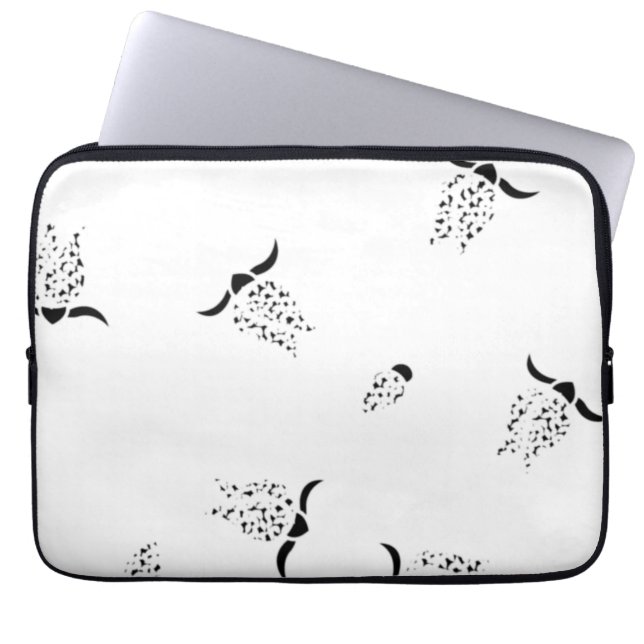 Dot, Grey Nickel Electronics Bag Laptop Sleeve (Voorkant)