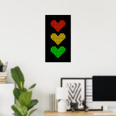 Dot Heart Stoplight Poster (Thuiskantoor)