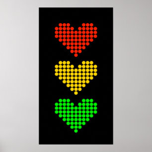 Dot Heart Stoplight Poster