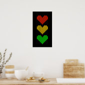 Dot Heart Stoplight Poster (Keuken)