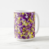Dot jaune violet 15oz Mug (Devant droit)