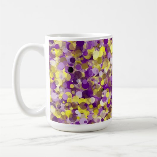 Dot jaune violet 15oz Mug (Gauche)