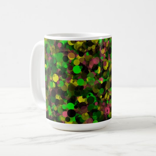 Dot jaune violet vert 15oz Mug (Devant gauche)