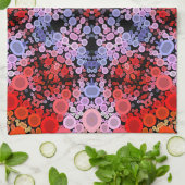 Dot Mandala Bloem Blauw Rood en Roze Theedoek (Gevouwen)