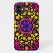 Dot Mandala Bloem Paars en Geel Case-Mate iPhone Case (Achterkant)