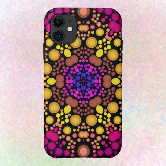 Dot Mandala Bloem Paars en Geel Case-Mate iPhone Case