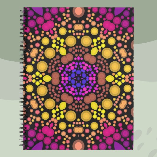 Dot Mandala Bloem Paars en Geel Notitieboek