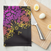 Dot Mandala Bloem Roze Geel en Zwart Theedoek (Quarter Fold)