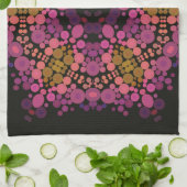 Dot Mandala Bloem Roze Geel en Zwart Theedoek (Gevouwen)