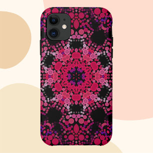 Dot Mandala Bloemroze en Paars iPhone 11 Hoesje