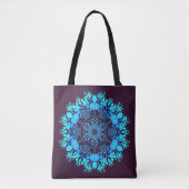 Dot Mandala Flower Blue en Paars Draagtas (Voorkant)