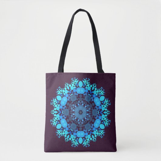Dot Mandala Flower Blue en Paars Draagtas (Voorkant)