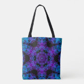 Dot Mandala Flower Blue en Paars Draagtas (Achterkant)