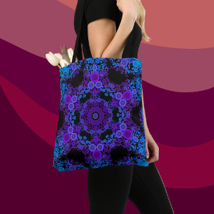 Dot Mandala Flower Blue en Paars Draagtas