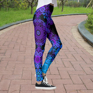 Dot Mandala Flower Blue en Paars Leggings