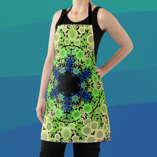 Dot Mandala Flower Blue Green and Yellow Schort