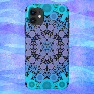 Dot Mandala Flower Blue Green en Paars iPhone 11 Hoesje