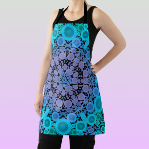 Dot Mandala Flower Blue Green en Paars Schort