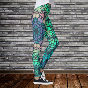 Dot Mandala Flower Blue Green en Pink Leggings