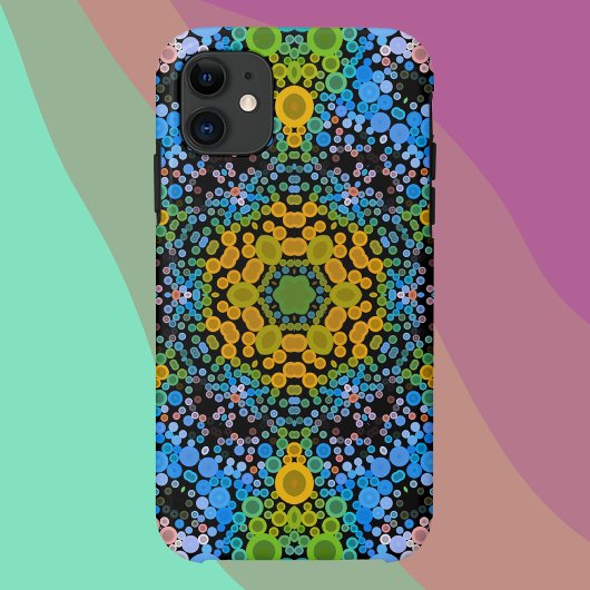 Dot Mandala Flower Blue Yellow en Green Case-Mate iPhone Case