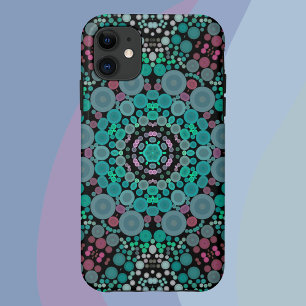 Dot Mandala Flower Green Blue en Red iPhone 11 Hoesje