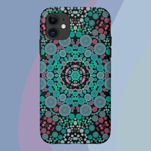 Dot Mandala Flower Green Blue en Red Case-Mate iPhone Case