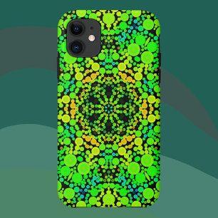 Dot Mandala Flower Green Oranje and Yellow iPhone 11 Hoesje