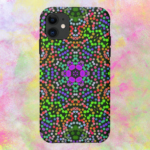 Dot Mandala Flower Green Paars en Oranje iPhone 11 Hoesje