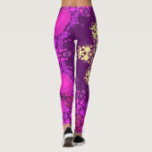 Dot Mandala Flower Pink and Yellow Leggings (Achterkant)