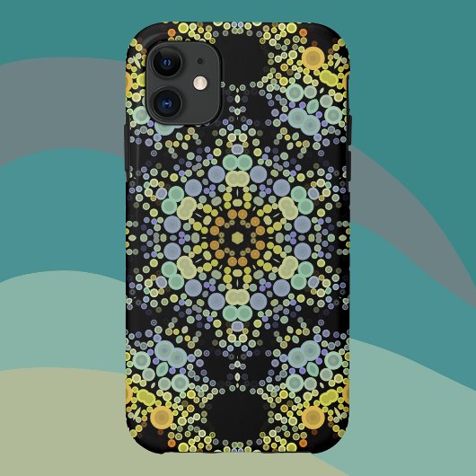 Dot Mandala Flower Yellow Blue en Grey Case-Mate iPhone Case