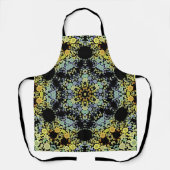 Dot Mandala Flower Yellow Blue en Grey Schort (Voorkant)