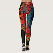 Dot Mandala Flower Yellow Blue en Red Leggings (Achterkant)