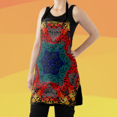 Dot Mandala Flower Yellow Blue en Red Schort