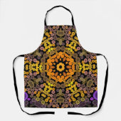 Dot Mandala Flower Yellow en Paars Schort (Voorkant)