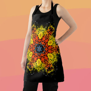 Dot Mandala Flower Yellow Oranje and Blue Schort