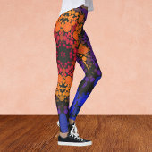 Dot Mandala Flower Yellow Paars and Blue Leggings