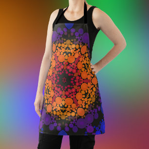 Dot Mandala Flower Yellow Paars and Blue Schort