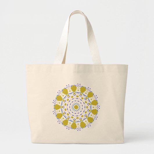 Dot Mandala met hart en bladeren Grote Tote Bag (Voorkant)