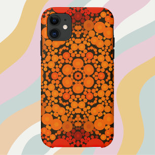 Dot Mandala Oranje en zwart iPhone 11 Hoesje