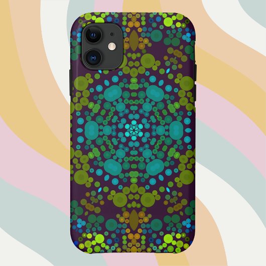 Dot Mandala Vloerblauw Geel en Roze Case-Mate iPhone Case