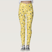 Dot Matrix - Geel Crème Zwart - GEEN TEKST Leggings (Voorkant)
