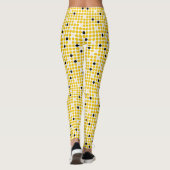 Dot Matrix - Geel Crème Zwart-Tekst Optie Leggings (Achterkant)